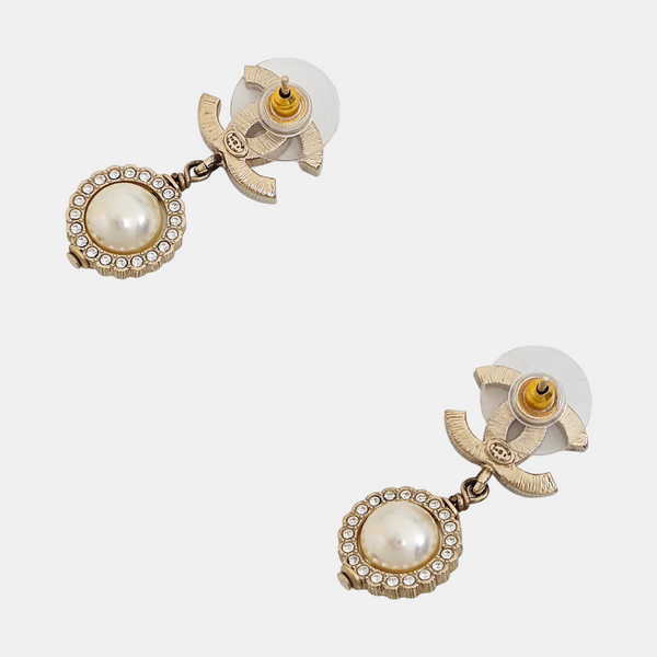 CC Logo Metal Gold Earrings