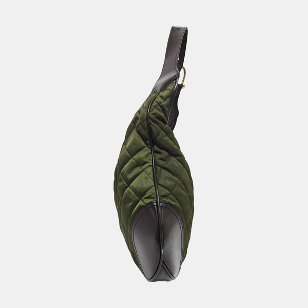 Quilted Nylon Shoulder Bag Green