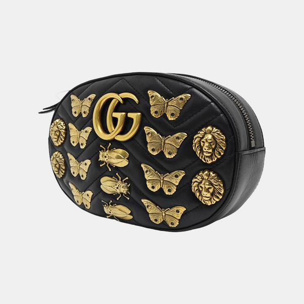 GG Marmont Super Mini Quilted Calfskin Black