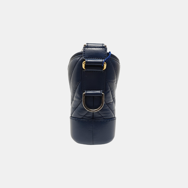 GABRIELLE Small Chevron Calfskin Blue