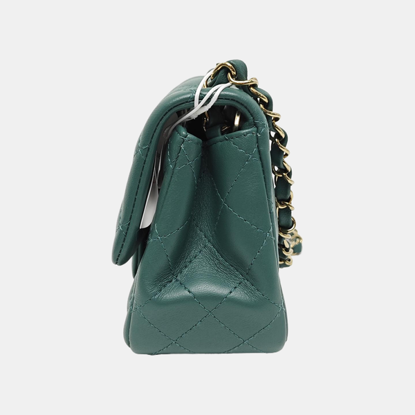 CLASSIC FLAP Mini Quilted Lambskin Green