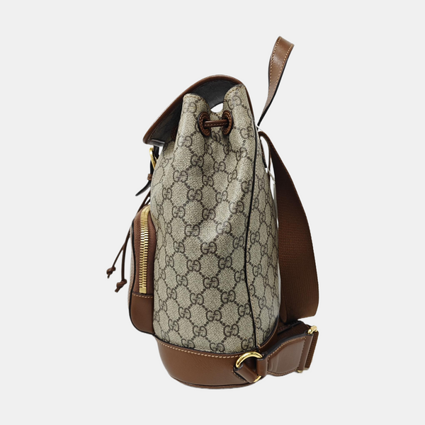 Monogram Coated Canvas Backpack Black