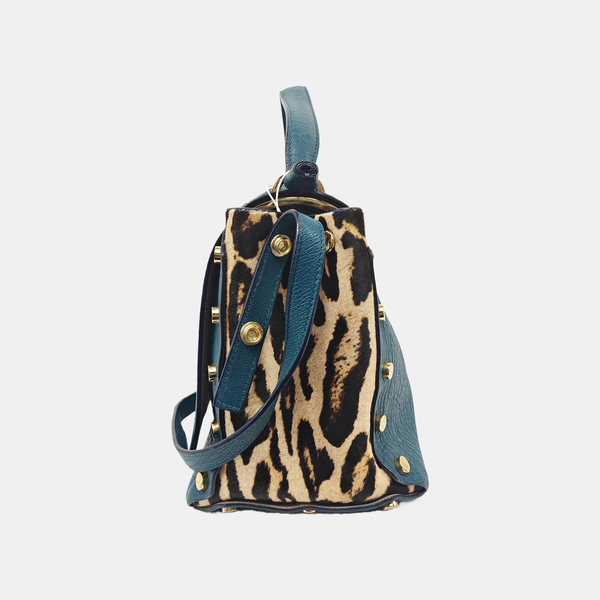 Calfskin Shoulder Bag Blue