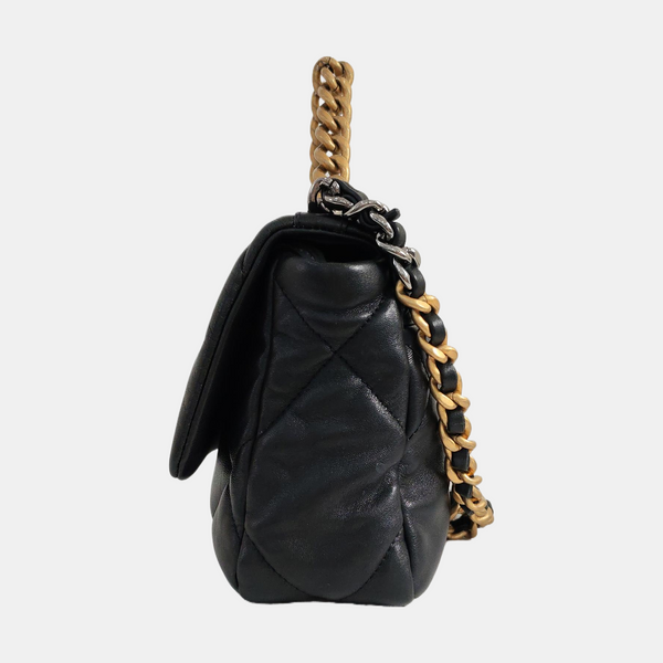 CHANEL 19 Small Quilted Lambskin Black