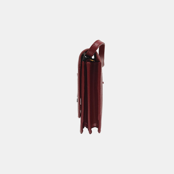 Saffiano Calfskin Shoulder Bag Red