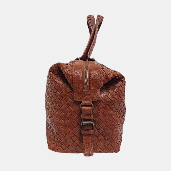 Calfskin Top Handle Bag Brown