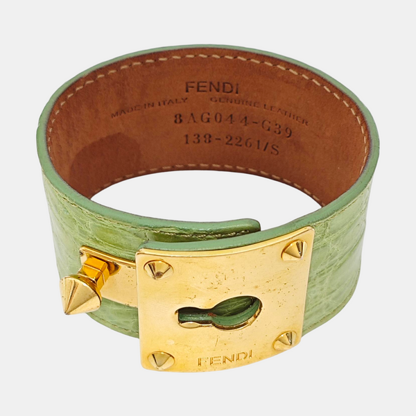 Leather Green Bangle
