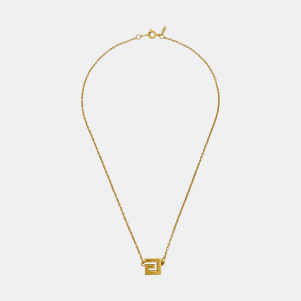 G Cube Metal Gold Necklace