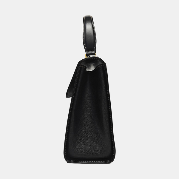 Calfskin Top Handle Bag Black