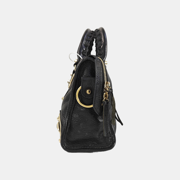 Classic Metallic Edge City Mini Lambskin Black