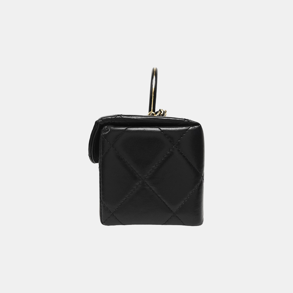 Quilted Calfskin Shoulder Bag Black