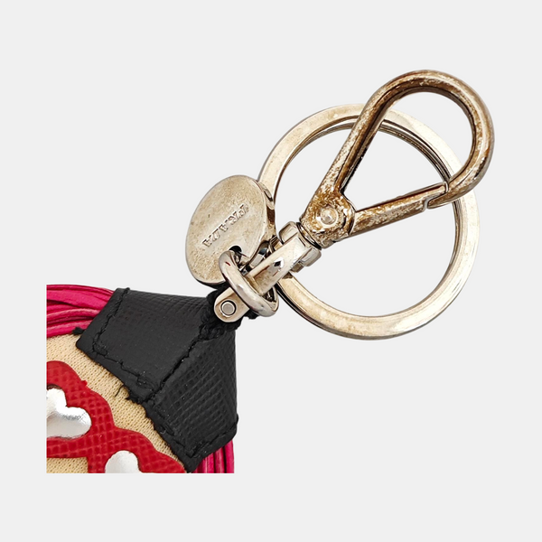 Leather Bag Charm Red