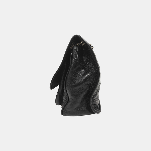 NIKI Medium Chevron Calfskin Black