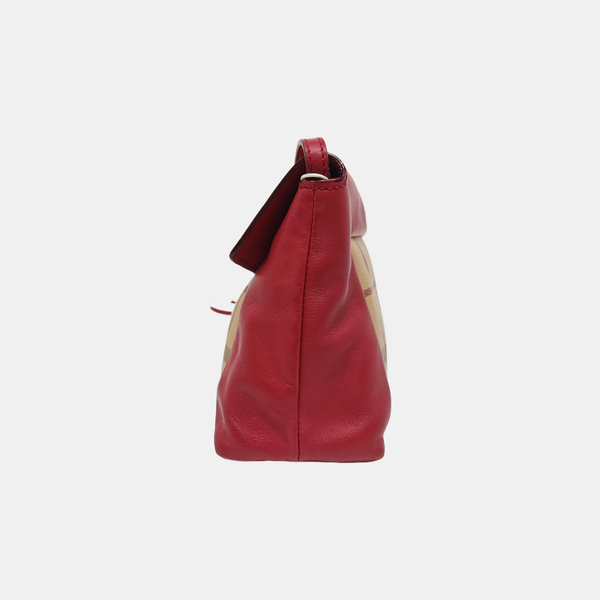 Coated Canvas Shoulder Bag Beige