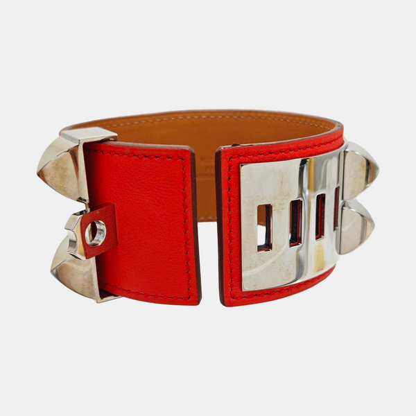 Collier De Chien Leather Orange Bangle