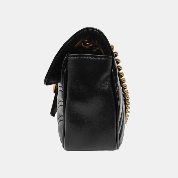 GG Marmont Small Quilted Calfskin Black