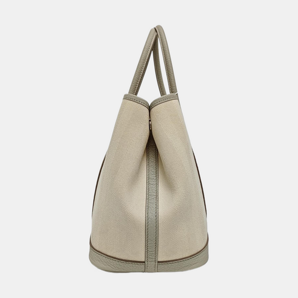 Authenticated pre-owned Garden Party Canvas White - Top Handle Bag at Looply