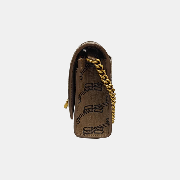 Hourglass Small Coated Canvas Brown