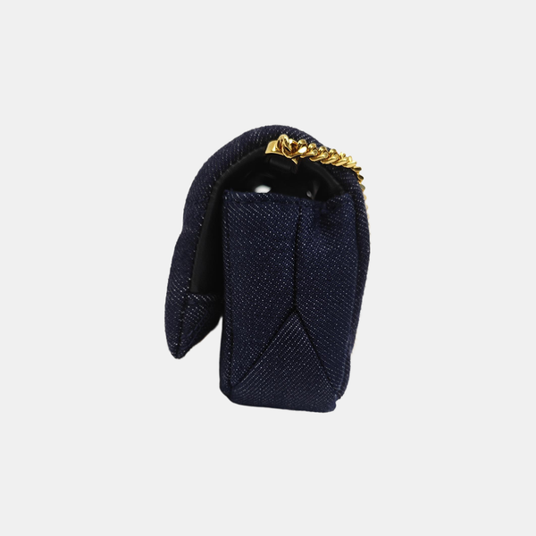 SERPENTI CABOCHON Mini Quilted Denim Blue