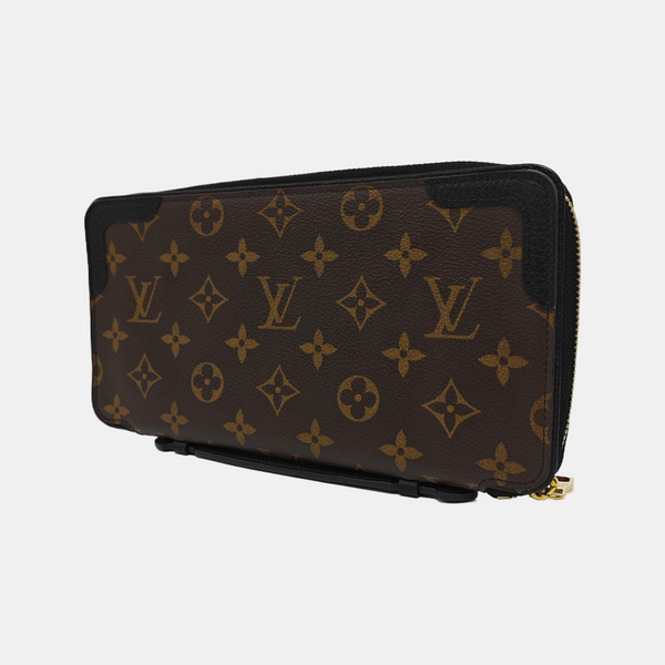 Monogram Coated Canvas Clutch Brown