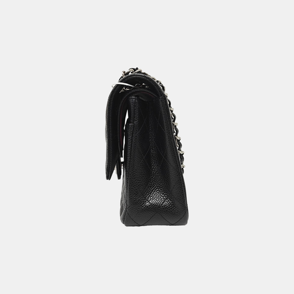 CLASSIC FLAP Small Quilted Grained Calfskin Black