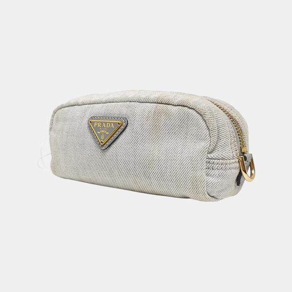 Denim Clutch White