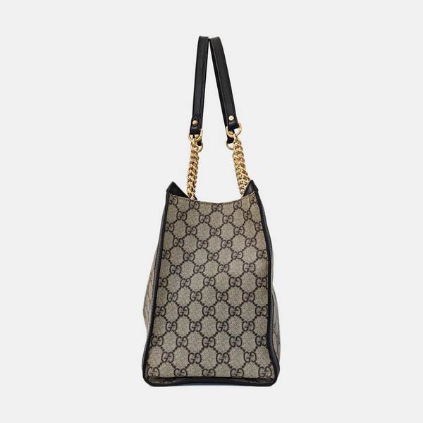 Padlock Medium Monogram Coated Canvas Beige