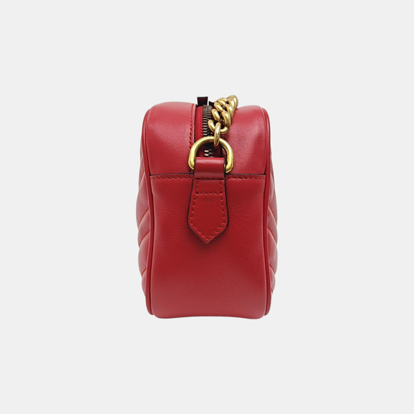 GG Marmont Small Quilted Calfskin Red