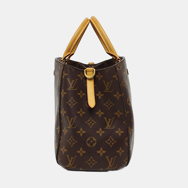 MONTAIGNE MM Monogram Coated Canvas Brown