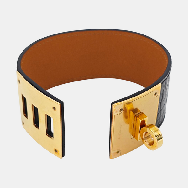 Kelly Dog Leather Black Bangle