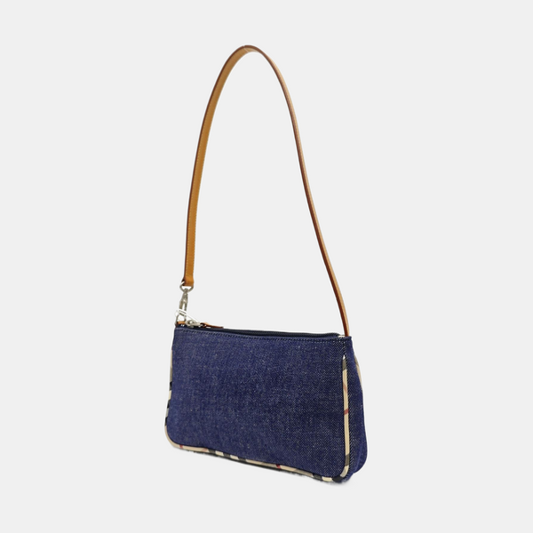 Fabric Top Handle Bag Blue