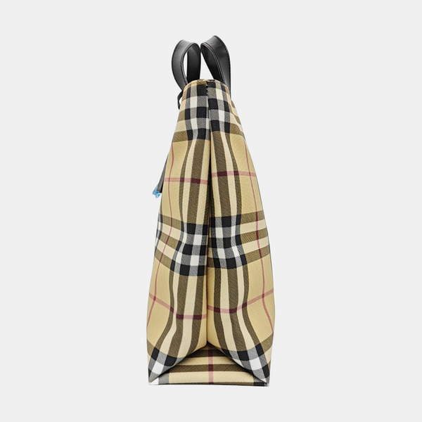 Coated Canvas Tote Bag Beige