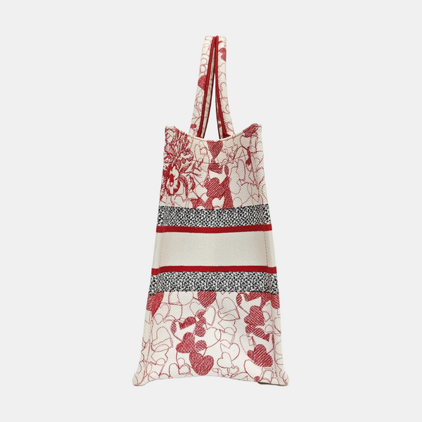 Book Tote Medium Fabric Red