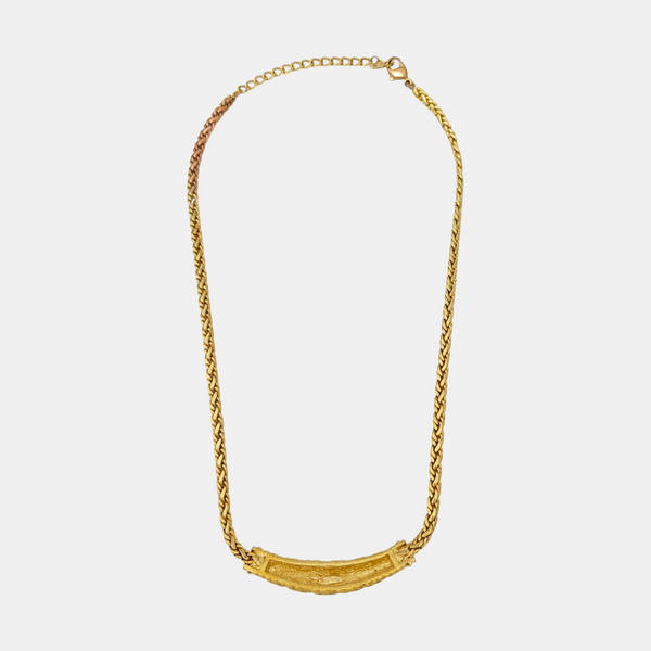 Twist Round Metal Gold Necklace