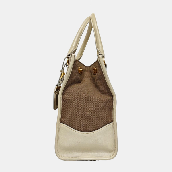 Canvas Top Handle Bag Brown