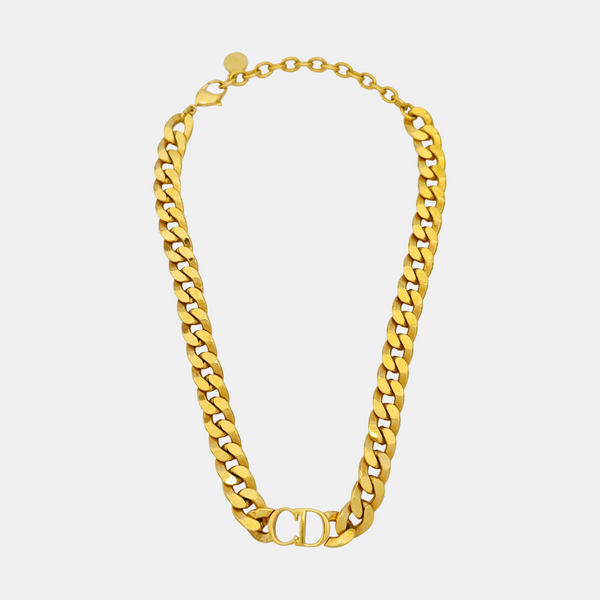 CD Icon Metal Gold Necklace