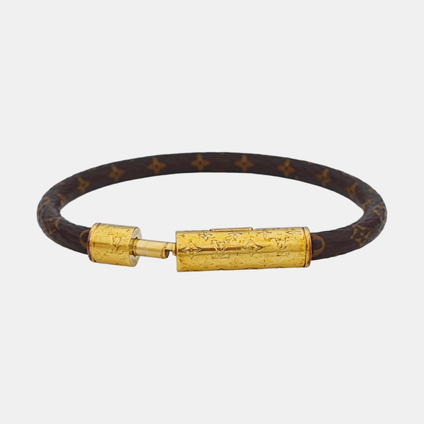 CONFIDENTIEL Coated Canvas Brown Bangle