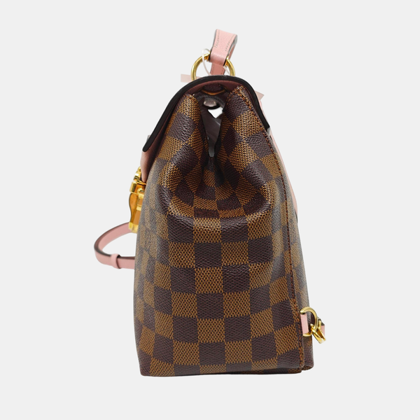 CLAPTON Damier Ebene Coated Canvas Brown