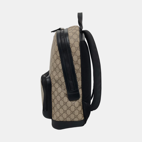 Monogram Coated Canvas Backpack Black