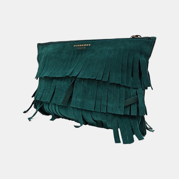 Suede Clutch Green