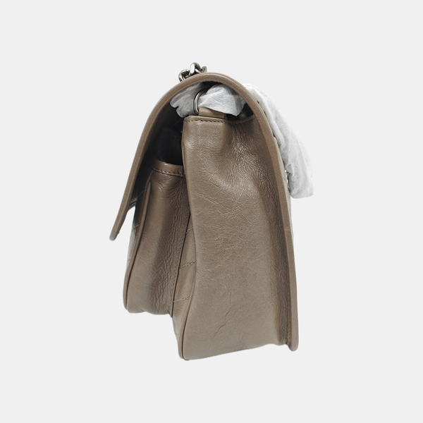 NIKI Medium Chevron Calfskin Beige