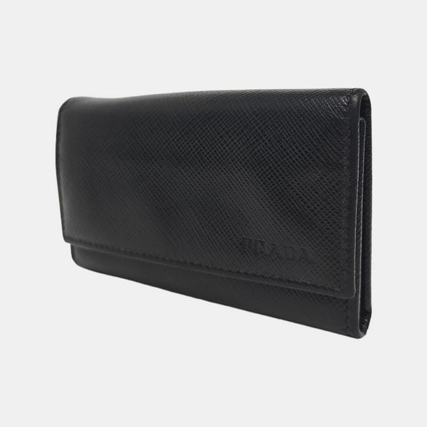 Saffiano Calfskin Key Pouch Black