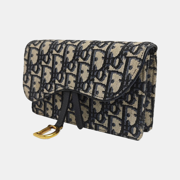 Saddle Mini Oblique Canvas Blue