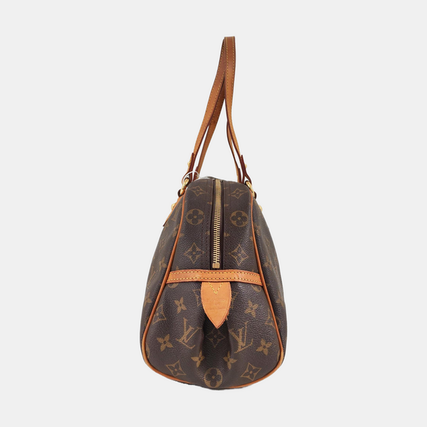 MONTORGUEI PM Monogram Coated Canvas Brown