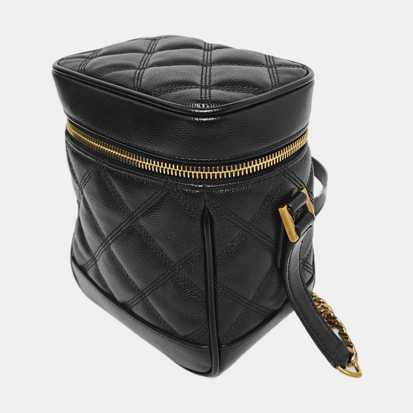 80'S VANITY Quilted Calfskin Black