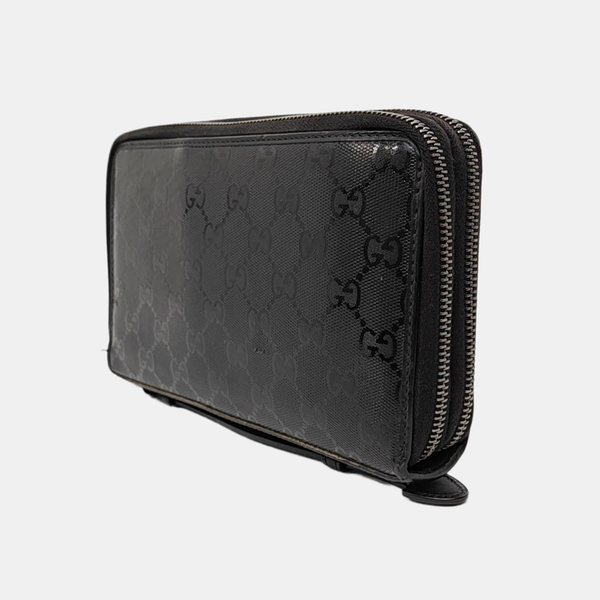 Monogram Coated Canvas Clutch Black