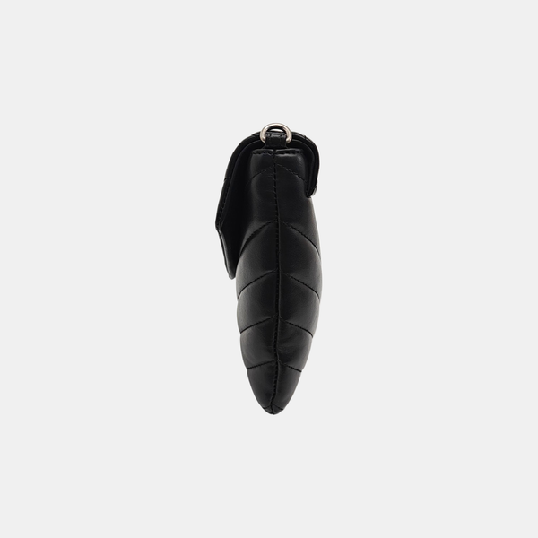 Chevron Calfskin Shoulder Bag Black