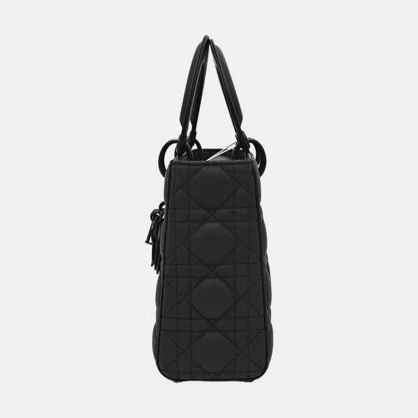 Lady Dior Mini Cannage Calfskin Black