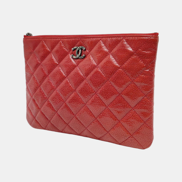 Quilted Patent Leather Red