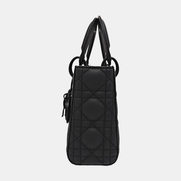 Lady Dior Mini Cannage Calfskin Black